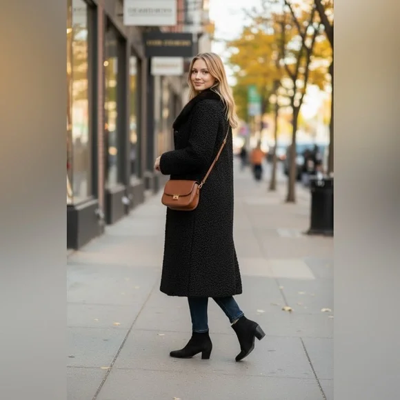 VINTAGE PERSIAN LAMB FUR COAT WOMENS BLACK ASTRakhan LAFLAMME FOURRURE - Picture 3 of 11